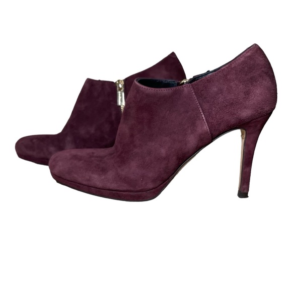 L.K Bennett Doris Burgundy Suede Ankle Zip Boot Size Women  US7 EUR 37.5 - Picture 3 of 10
